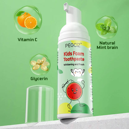 Kids Foam Toothpaste with Low Fluoride – Fruit Flavors (3 Pack)