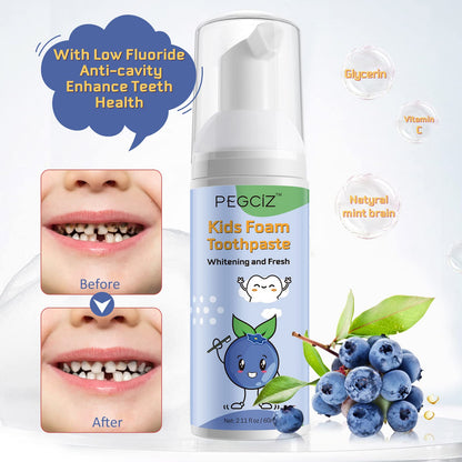 Kids Foam Toothpaste with Low Fluoride – Fruit Flavors (3 Pack)
