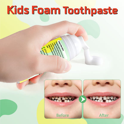 Kids Foam Toothpaste – Fruit-Flavored Fluoride Toddler Paste for U-Shape & Electric Toothbrushes | 360ºCare