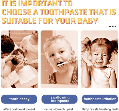 Foam Toothpaste Kids - Low Fluoride, Strawberry-Blueberry Flavor for U-Shaped Toothbrush