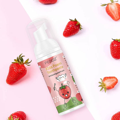 Foam Toothpaste Kids - Low Fluoride, Strawberry-Blueberry Flavor for U-Shaped Toothbrush