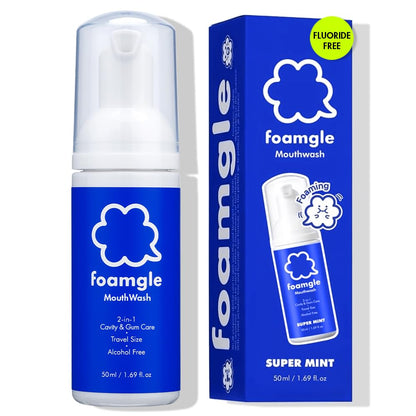 Foamgle 2-in-1 Foam Mouthwash & Toothpaste – Travel Size 50 mL | Water-Free Oral Care