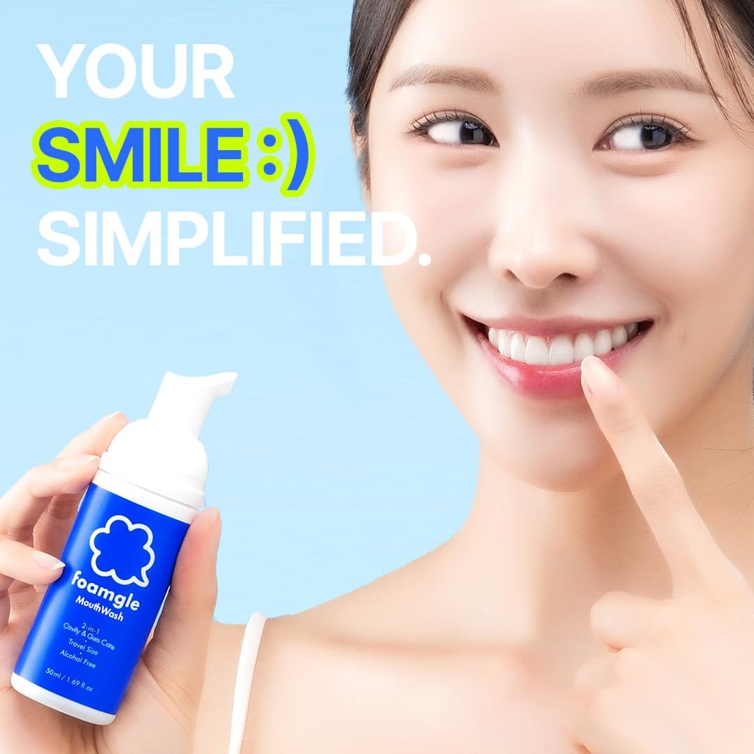 Foamgle 2-in-1 Foam Mouthwash & Toothpaste – Travel Size 50 mL | Water-Free Oral Care
