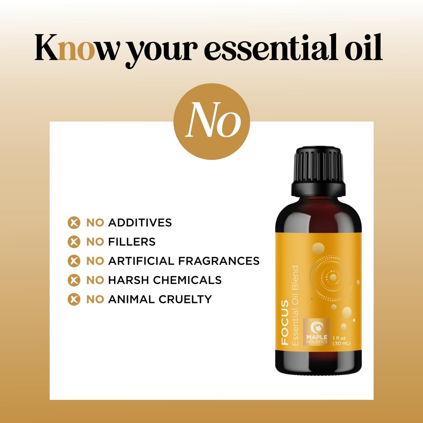 Focus Essential Oil Blend for Diffusers - Energy & Focus (Grapefruit, Bergamot, Peppermint, Eucalyptus) 1 Fl Oz