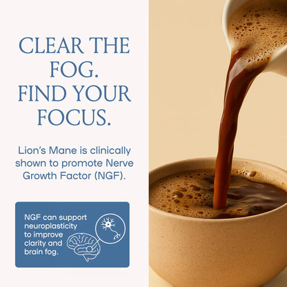 Mushroom Coffee – 20 Cups of Focus, Clean Energy | Lion's Mane, Cordyceps & L-Theanine