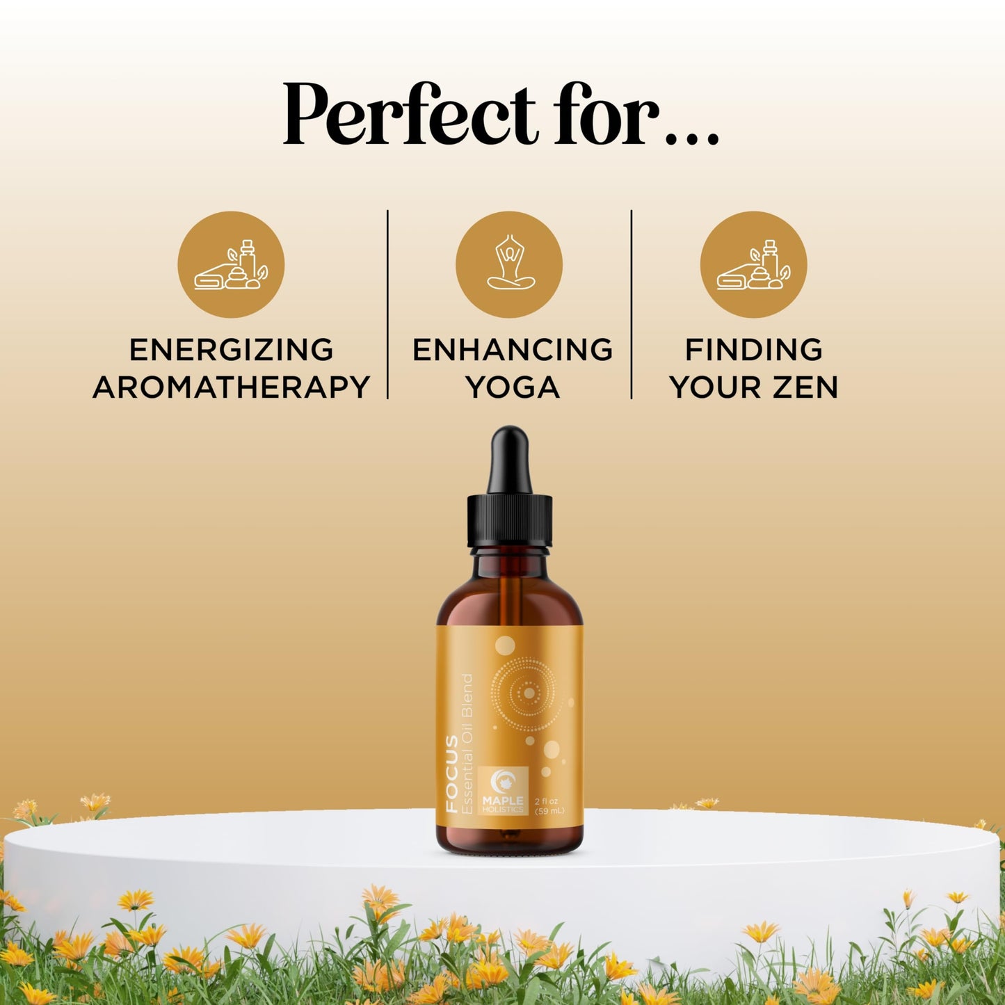 Focus Essential Oil Blend for Diffusers – Energizing Aromatherapy (Grapefruit, Bergamot, Peppermint & Eucalyptus) 2 oz