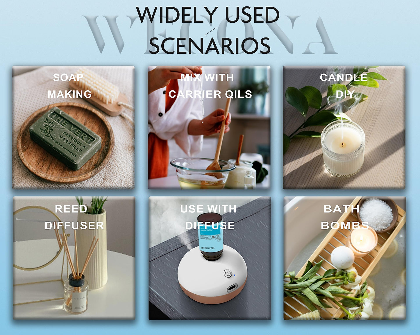 Focus Essential Oil Set – 6x10ml Diffuser Aromatherapy Blends
