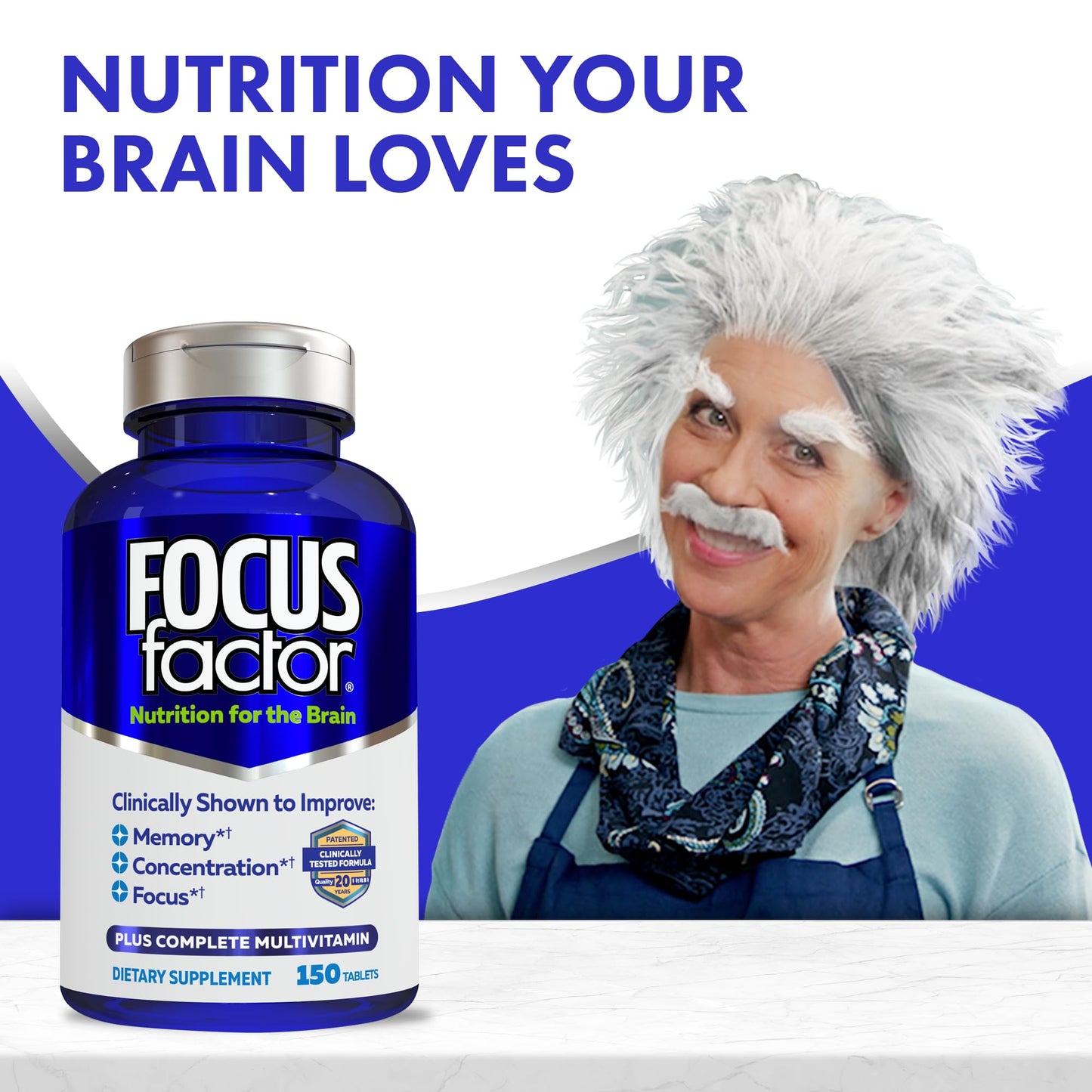 Focus Factor Brain Nutrition – Improve Memory & Concentration (150 Count, 1 Pack)