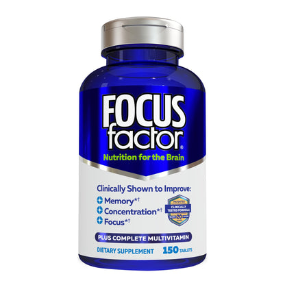 Focus Factor Brain Nutrition – Improve Memory & Concentration (150 Count, 1 Pack)