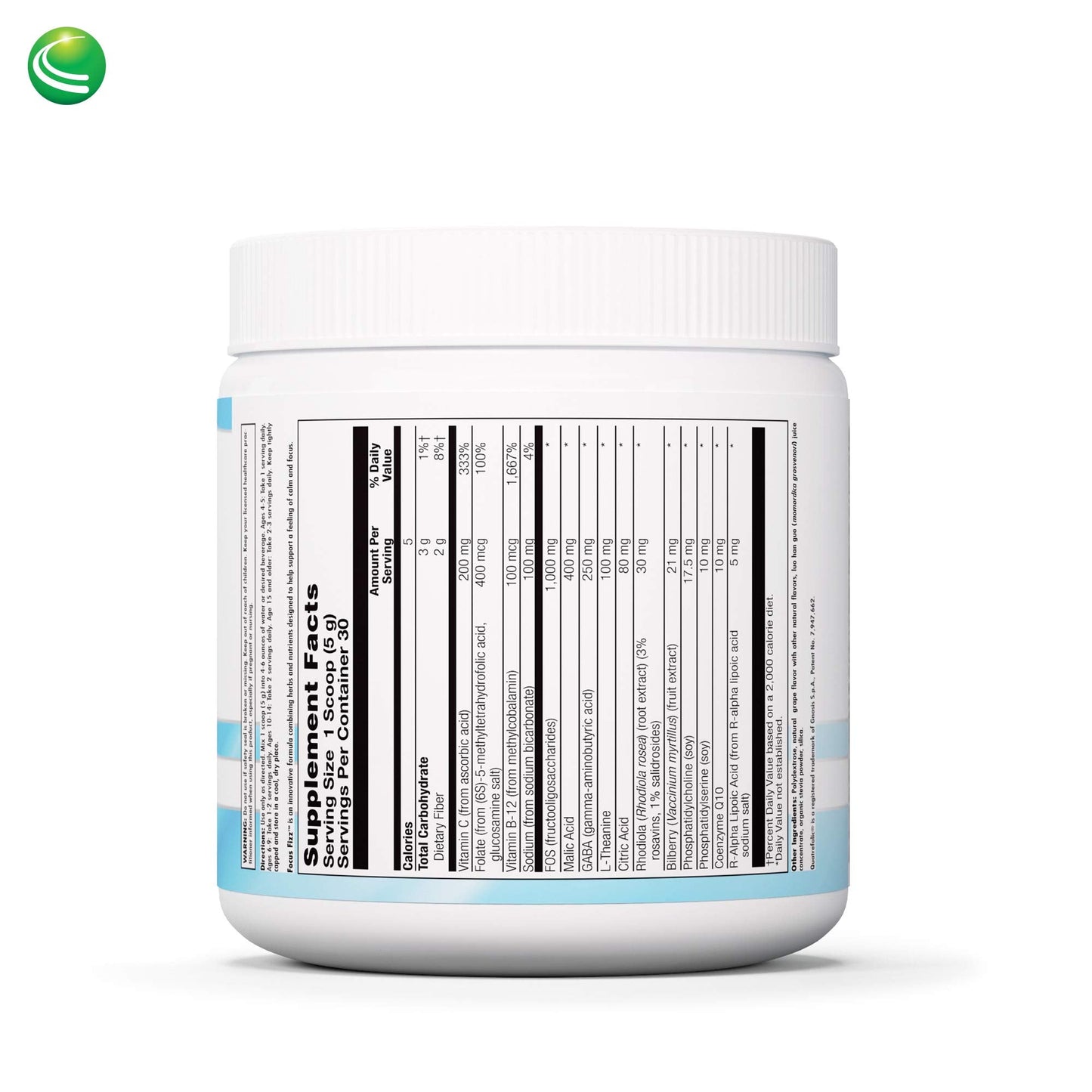 Nutra Biogenesis Focus Fizz – GABA L-Theanine Powder for Calm Focus