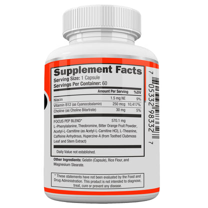 Focus Pep 2 Pack: OTC Stimulants for Natural Focus & Brain Boost | 120 Pills