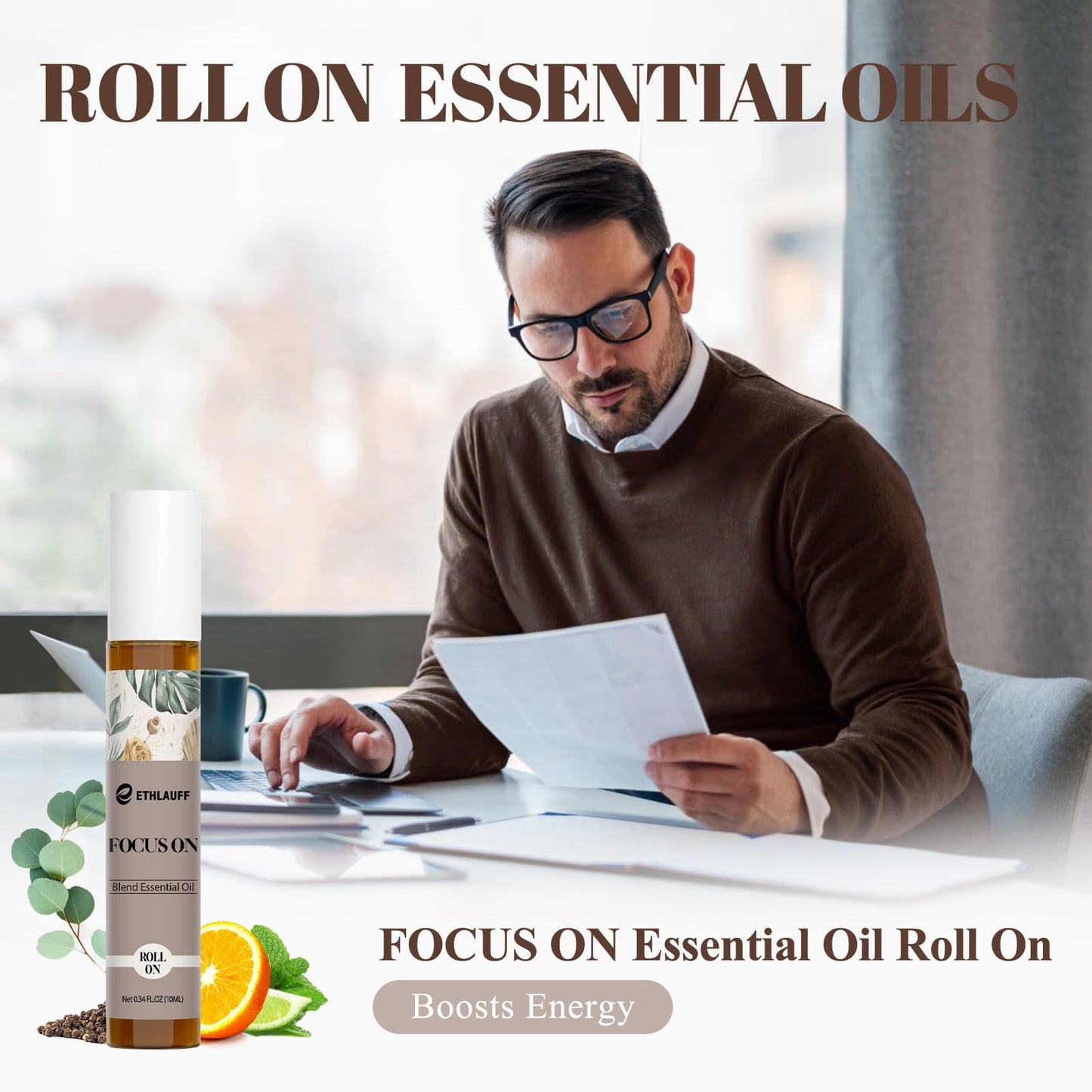 Essential Oil Roll-On Blend – Focus, Mood, Sleep | Gifts for Women & Men