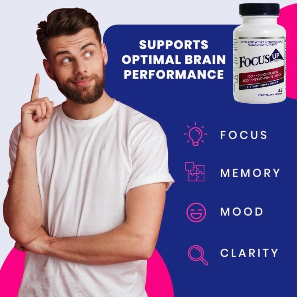 FocusUP Think Drink – Natural Energy & Focus Supplement Powder with Acetyl L-Carnitine, Rhodiola, DMAE & Huperzine-A | Brain Support, Mental Clarity & Smooth Energy | 12 Sugar-Free Stick Packs