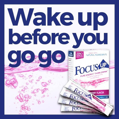 FocusUP Think Drink – Natural Energy & Focus Supplement Powder with Acetyl L-Carnitine, Rhodiola, DMAE & Huperzine-A | Brain Support, Mental Clarity & Smooth Energy | 12 Sugar-Free Stick Packs