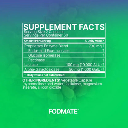 Microbiome Labs FODMATE Digestive Enzymes for Women & Men — Low FODMAP Support (120 Capsules) BritishVita | Premium UK Vitamins & Wellness Supplements