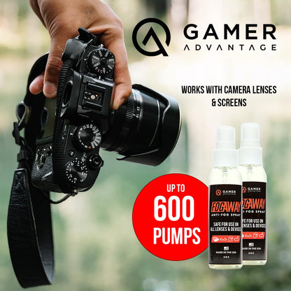 Gamer Advantage FogAway - Anti-Fog Spray for Goggles, Glasses & Electronics (2 oz)