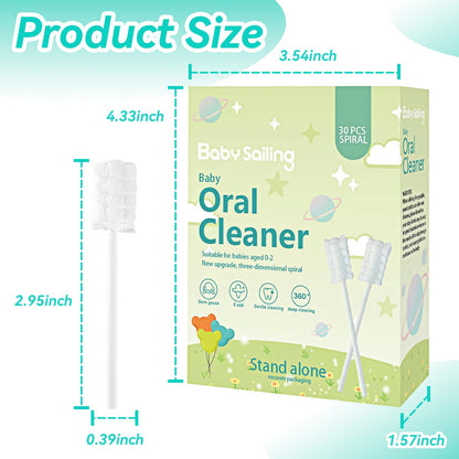 Foily 30-Pack Baby Tongue Cleaners – Gauze for Newborn Oral Care (0-24 Months)