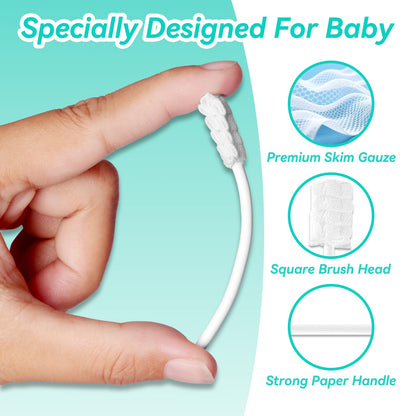 Foily 30-Pack Baby Tongue Cleaners – Gauze for Newborn Oral Care (0-24 Months)