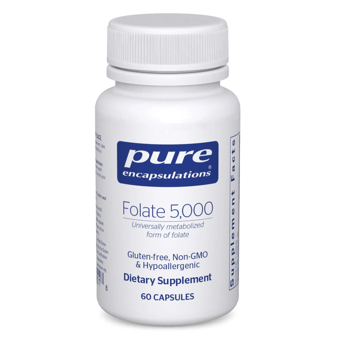 Pure Encapsulations Folate 5,000 - 5-MTHF Activated Vitamin B9 (60 Capsules) BritishVita | Premium UK Vitamins & Wellness Supplements