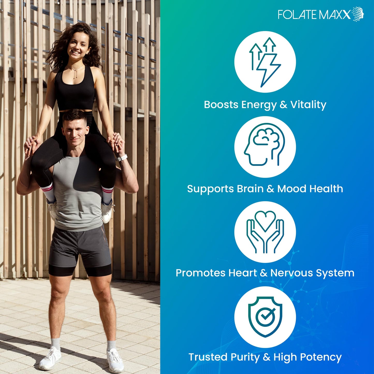 FolateMaxx L-Methylfolate 7.5mg with B Complex – 60 Capsules | Non-GMO, Gluten Free | 2-Month Supply