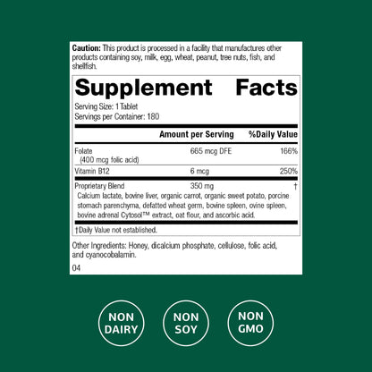 Standard Process Inc. Folic Acid B12-180 Tablets – Buy Online