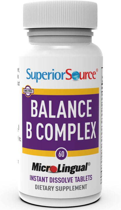 Superior Source Balance B Complex – Instant-Dissolve B Vitamins (60 Tablets)