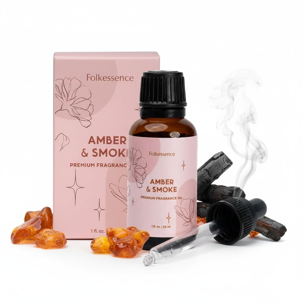Folkulture Amber & Smoke Essential Oil Blend 30ml - Aromatherapy Diffuser Oil