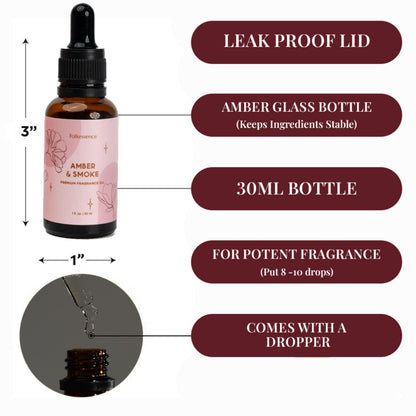Folkulture Amber & Smoke Essential Oil Blend 30ml - Aromatherapy Diffuser Oil