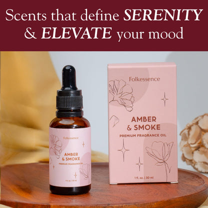 Folkulture Amber & Smoke Essential Oil Blend 30ml - Aromatherapy Diffuser Oil