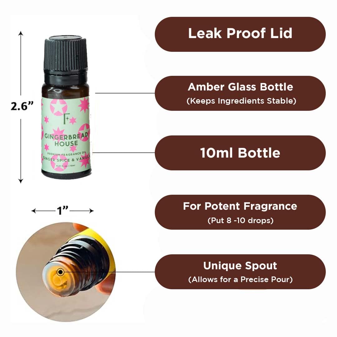 Folkulture Christmas Essential Oils for Diffuser – 6 x 2 oz Set (Vanilla, Cinnamon, Pine & Eucalyptus)
