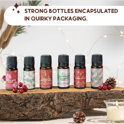 Folkulture Christmas Essential Oils for Diffuser – 6 x 2 oz Set (Vanilla, Cinnamon, Pine & Eucalyptus)