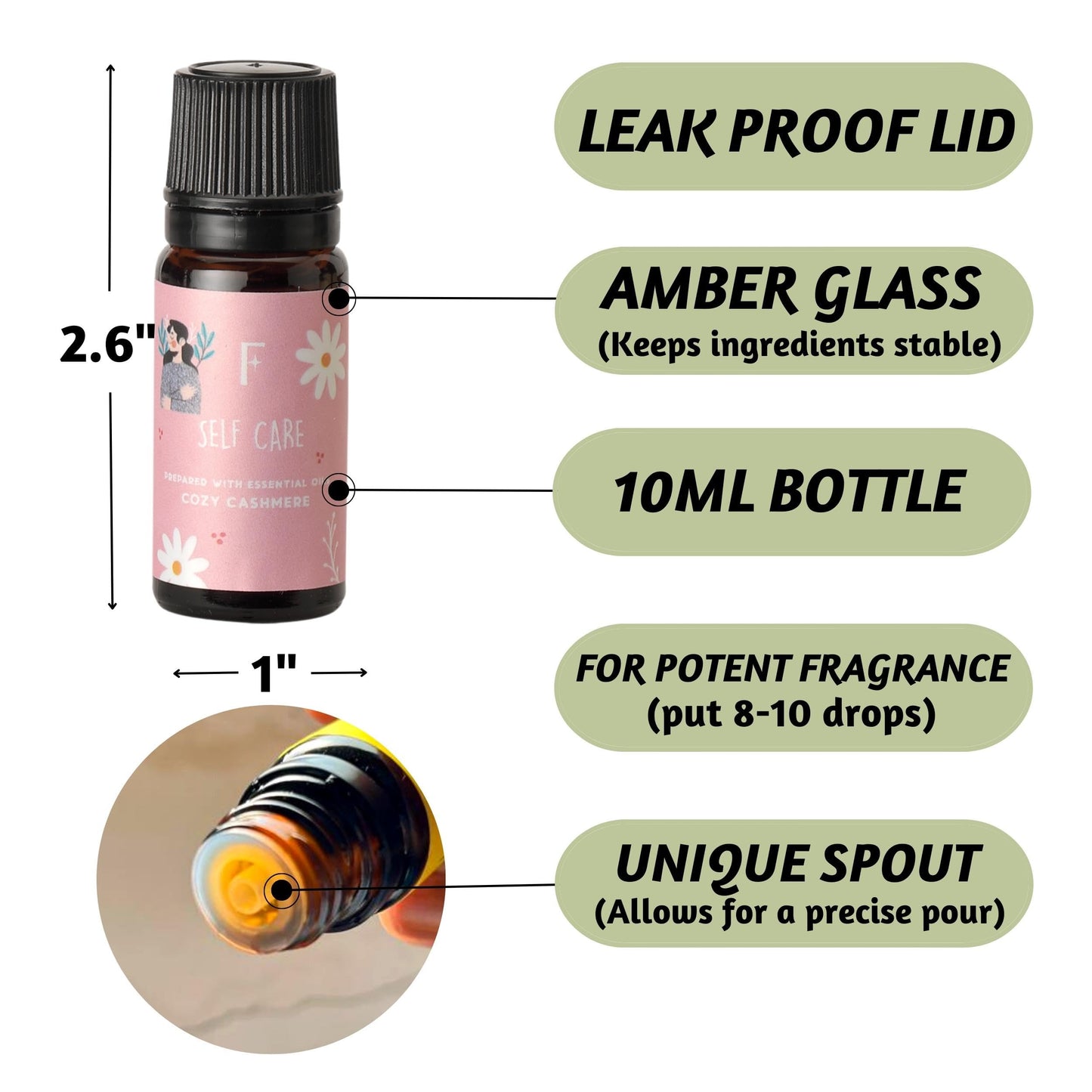 Folkulture Essential Oils for Diffuser – Set of 6 Fragrances (Green Tea, Ocean Salt)