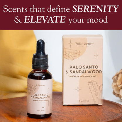 Folkulture Essential Oil Blends – 30ml (Pack of 1) | Sandalwood & Palo Santo Diffuser Oils for Home Fragrance & Relaxation