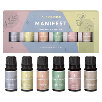 Folkulture Essential Oils for Diffuser for Home | Set of 6 Essential Oil Set | Essential Oil for Candle Making | Essential Oils for Soap Making - Frankincense, Lavender Oils for Relaxation