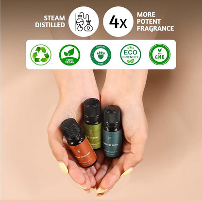 Folkulture Fall Essential Oils Diffuser Set – 6x0.34 fl oz (60 ml) Pumpkin Spice / Pumpkin Pie Scent