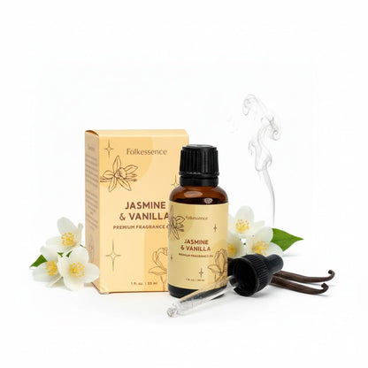 Folkulture Jasmine & Vanilla Essential Oil 30ml (Pack of 1) | Aromatherapy Diffuser Oil