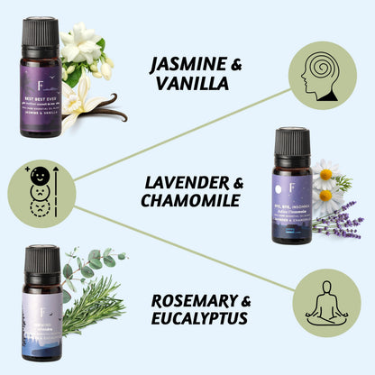 Folkulture Sleep Essential Oils Set – 6 Christmas Diffuser Oils (Lavender, Rosemary & Peppermint)