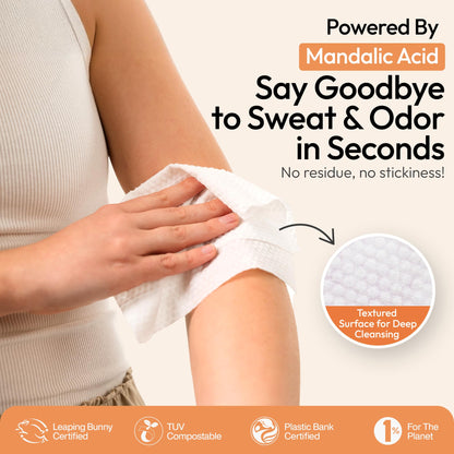 FOMIN Acidified Deodorant Wipes for Women – Citrus Harmony, 30 Count