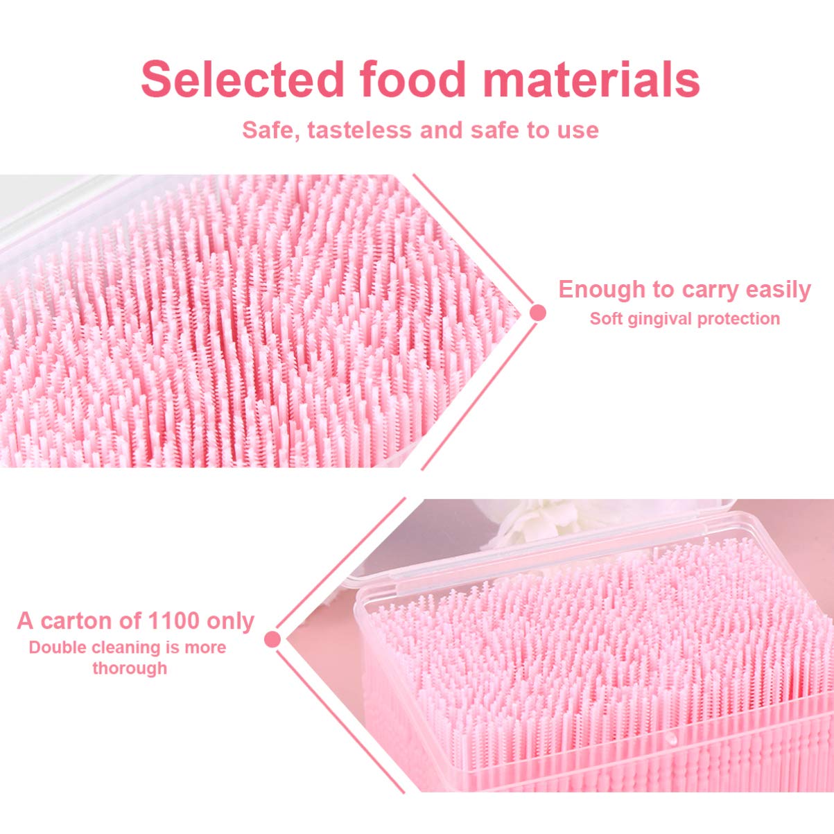 FOMIYES Floss Picks: 1000pcs Disposable Double-Ended Toothpicks for Interdental Care
