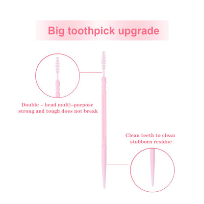 FOMIYES Floss Picks: 1000pcs Disposable Double-Ended Toothpicks for Interdental Care