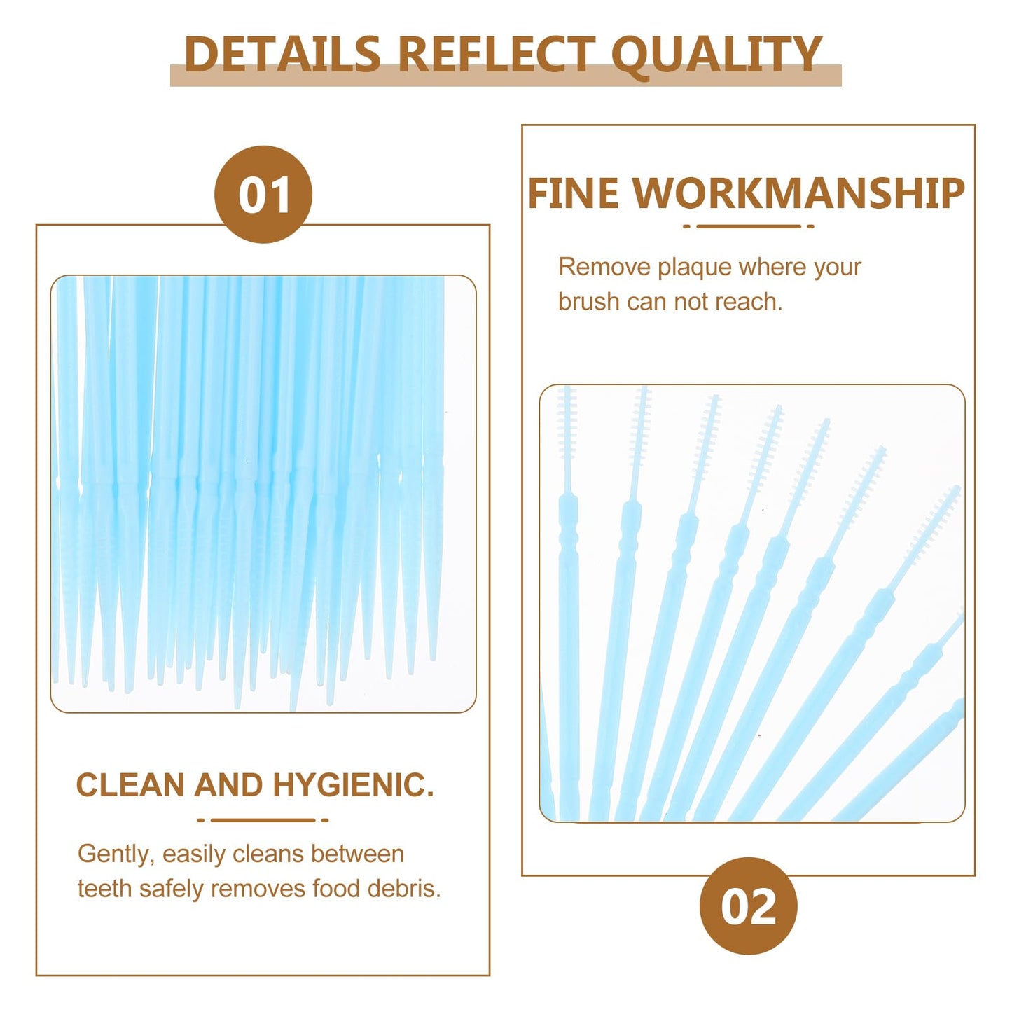 FOMIYES Floss Picks: 1000pcs Disposable Double-Ended Toothpicks for Interdental Care