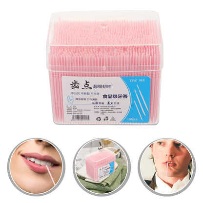 FOMIYES Floss Picks: 1000pcs Disposable Double-Ended Toothpicks for Interdental Care