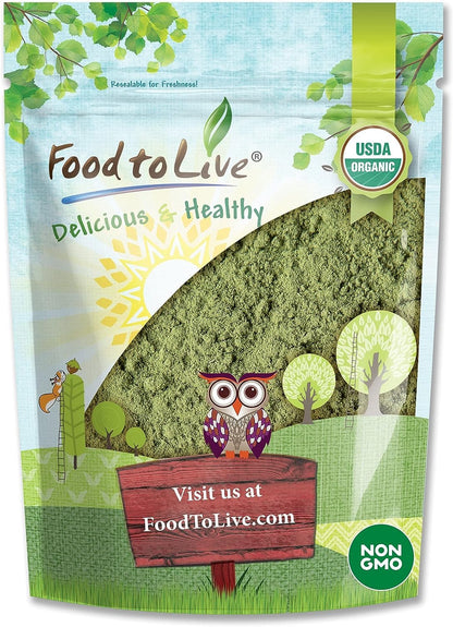 Food to Live Organic Alfalfa Powder - 4 oz, Non-GMO, Raw Leaves, Vegan