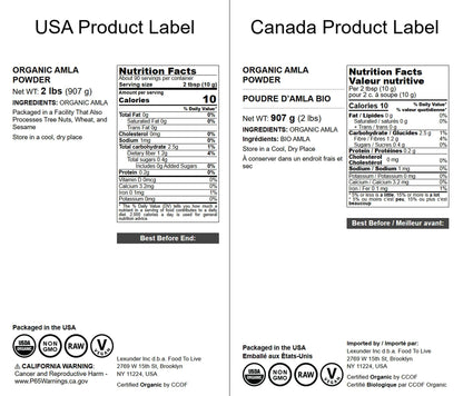Food to Live Organic Amla Berry Powder (Amalaki) – 2 lb, Non-GMO, Raw & Pure
