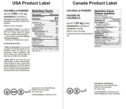 Food to Live Chlorella Powder 4 lbs – Kosher, Raw Vegan Superfood