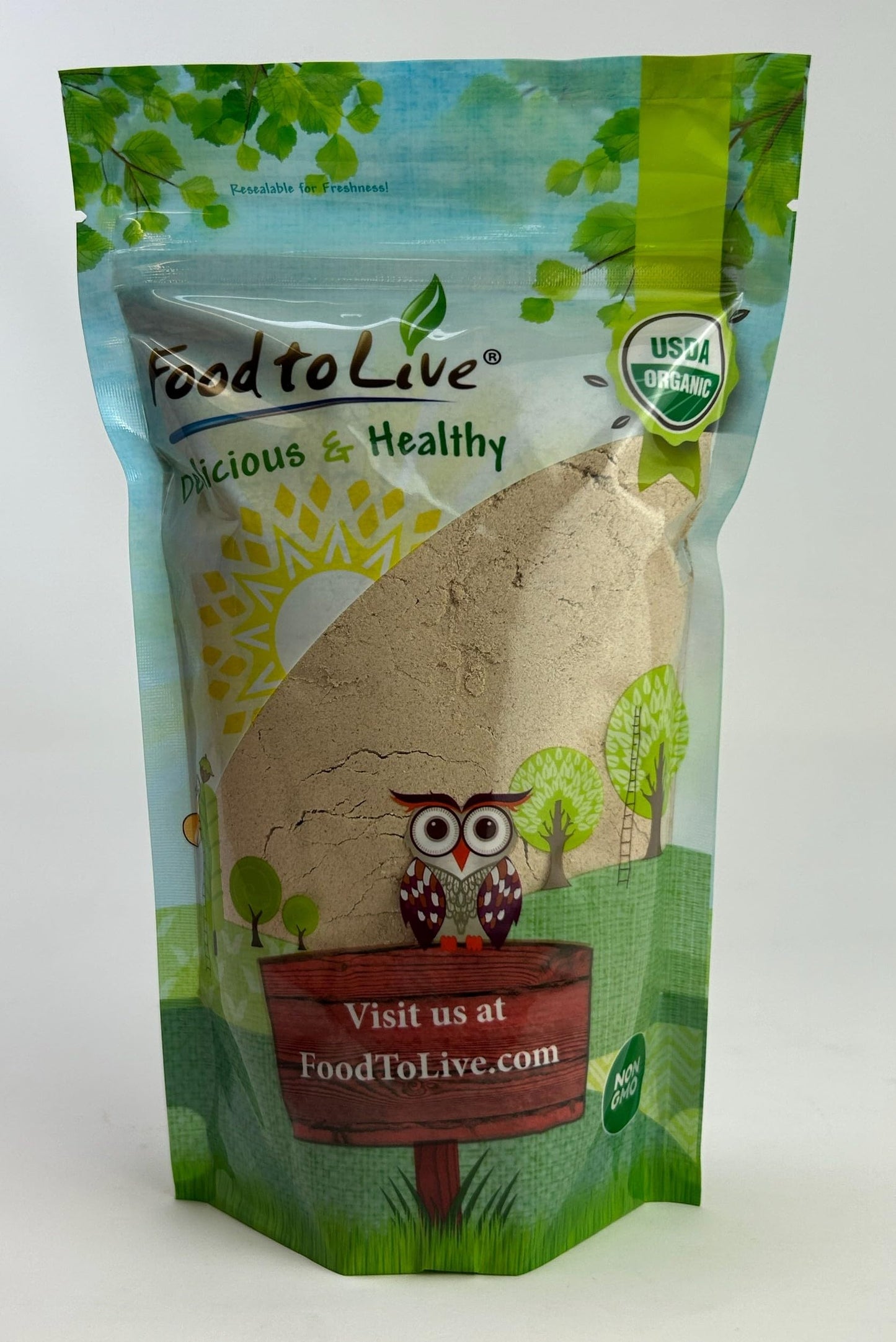 Food to Live Organic Psyllium Husk Powder - 12 oz | Non-GMO, Kosher, Ultra Fine