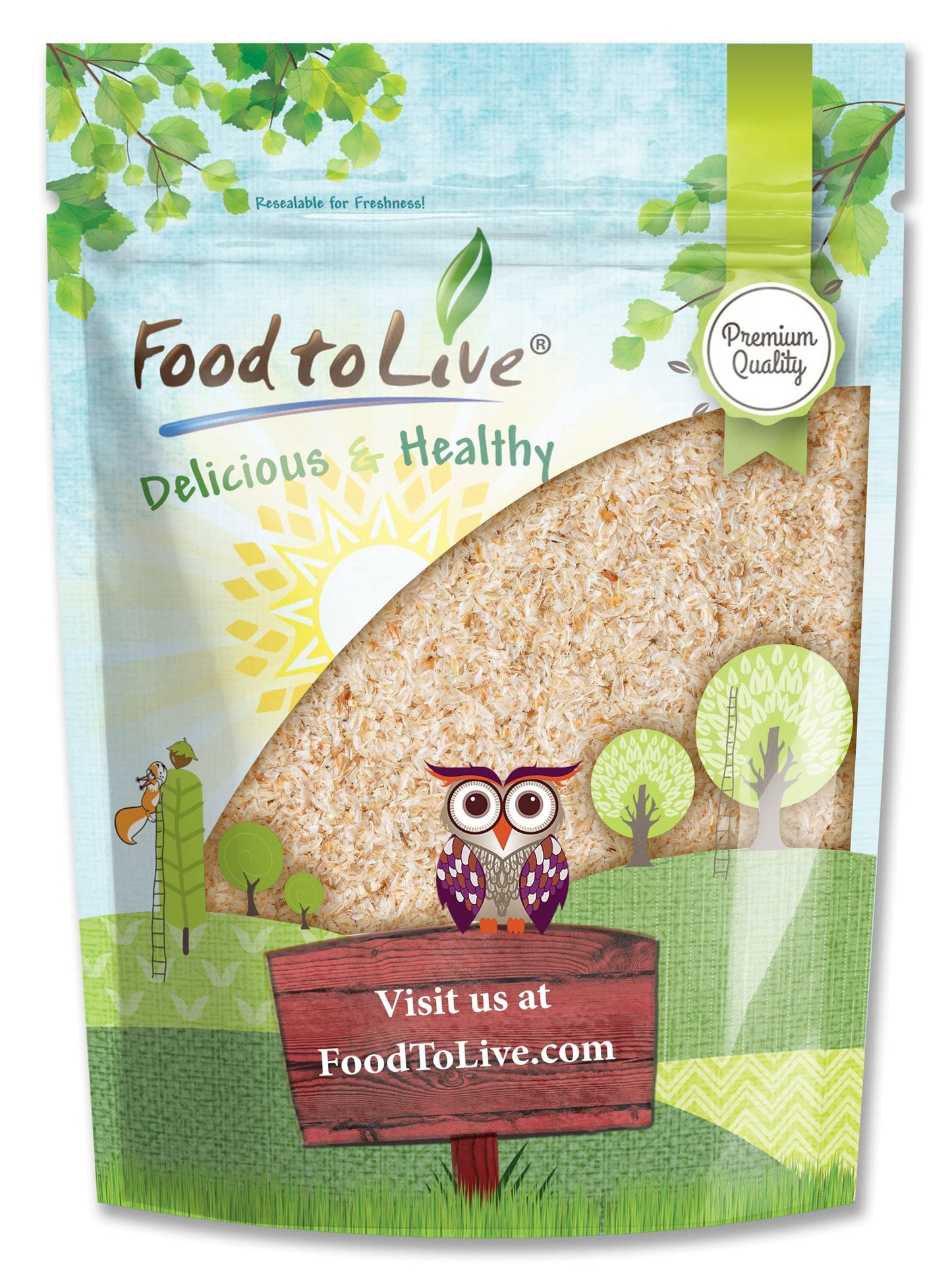 Food to Live Whole Psyllium Husks - 12 oz | Pure Psyllium Husk Flakes, Keto & Vegan