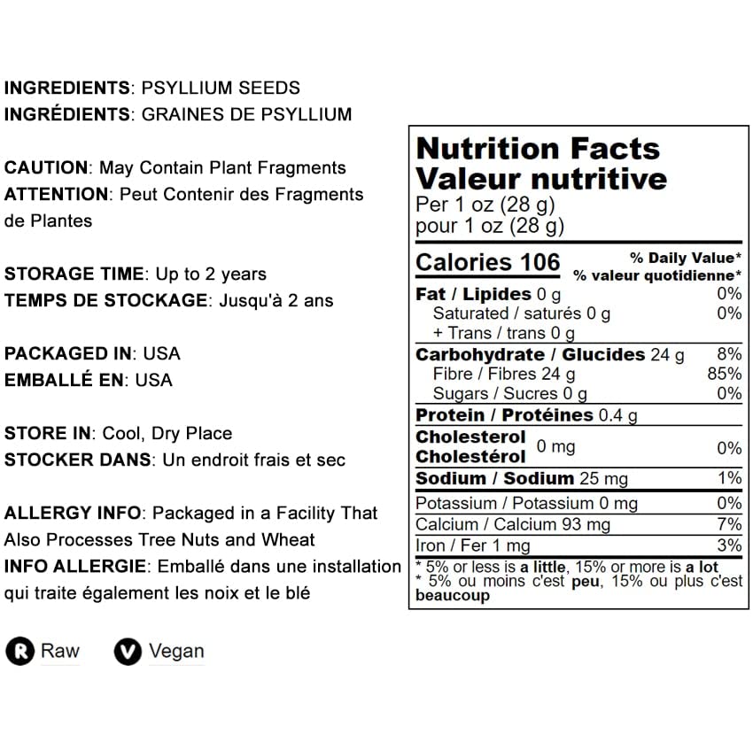 Food to Live Whole Psyllium Husks - 12 oz | Pure Psyllium Husk Flakes, Keto & Vegan
