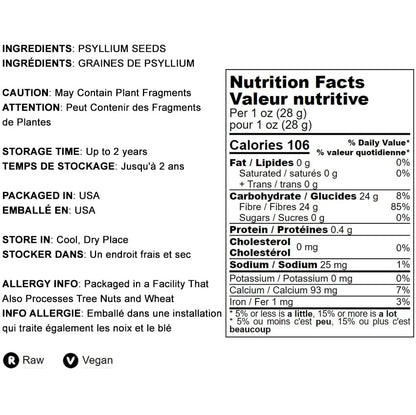 Food to Live Whole Psyllium Husks - 12 oz | Pure Psyllium Husk Flakes, Keto & Vegan
