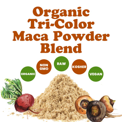 Food to Live Organic Tri-Color Maca Powder Blend – 1 lb, Non-GMO, Kosher, Vegan